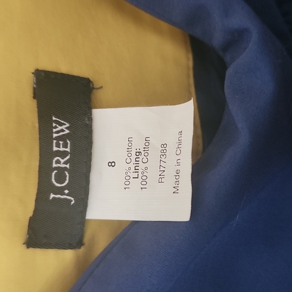 J. Crew navy blue knee midi length side zip skirt durable 100% cotton size 8 - Picture 2 of 6